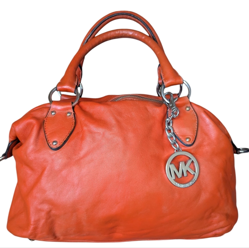 🌼 Michael Kors Orange Leather Satchel